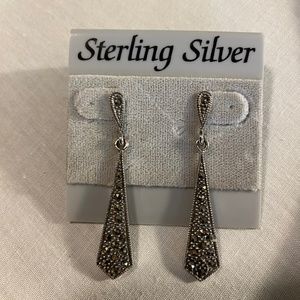 Sterling Silver Marcasite Earrings/925